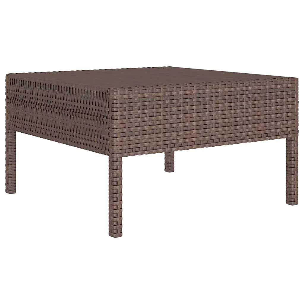 Garden Lounge Set PE Rattan 9 Piece Outdoor Patio Furniture Brown