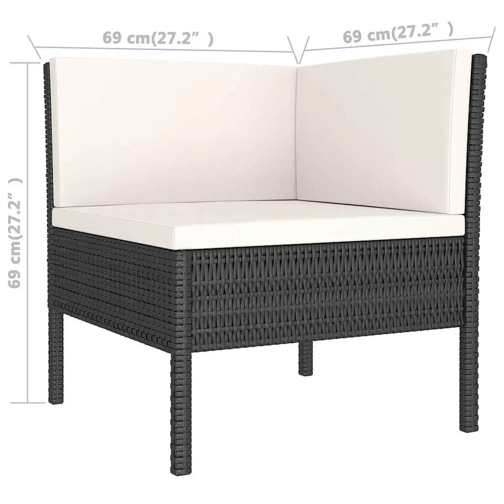 Garden Lounge Set PE Rattan 9 Piece Outdoor Patio Furniture Black