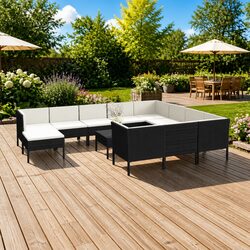 Durable 12-Piece Garden Lounge Set with Cushions