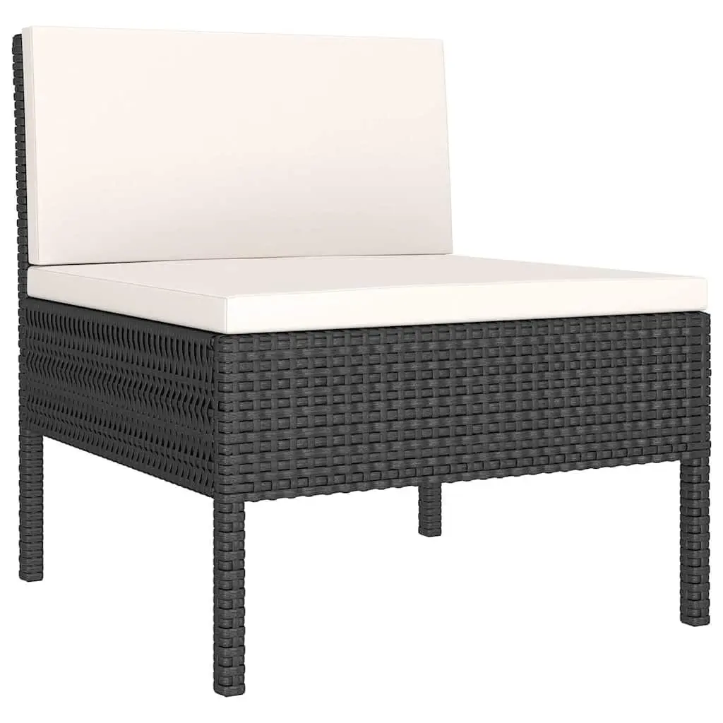 Garden Lounge Set PE Rattan 12 Piece Outdoor Furniture Black Cushions