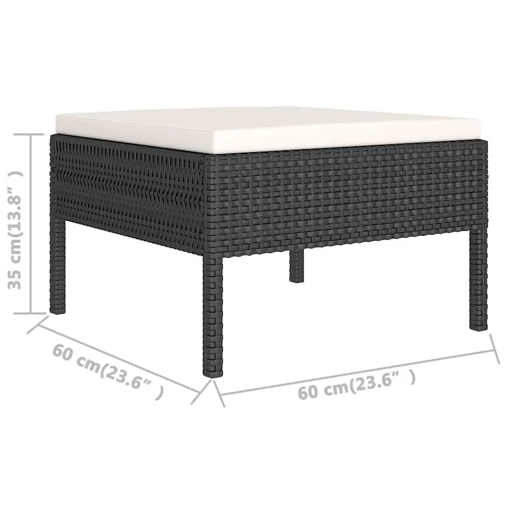 Garden Lounge Set PE Rattan 12 Piece Outdoor Furniture Powder Coated Steel Black Patio Sofa
