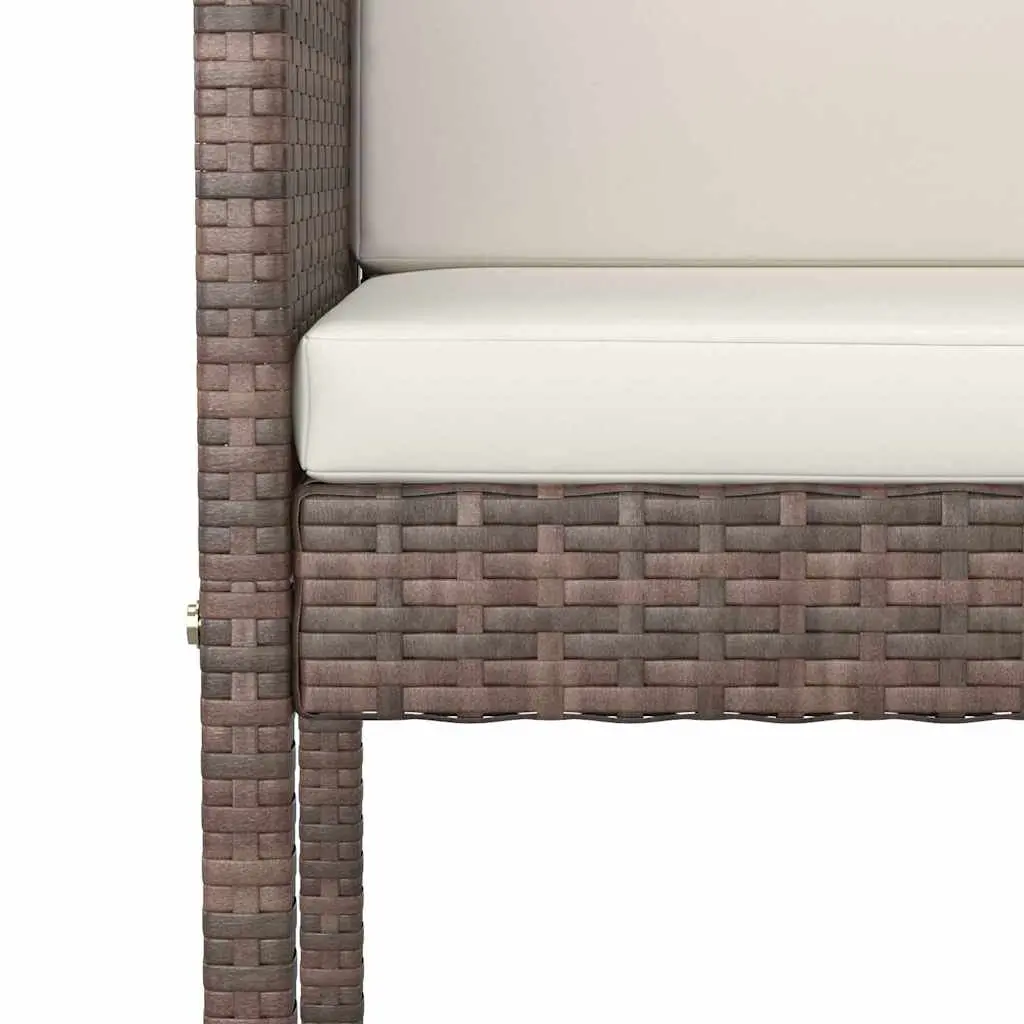 3 Piece Brown Garden Bar Set with Cushions