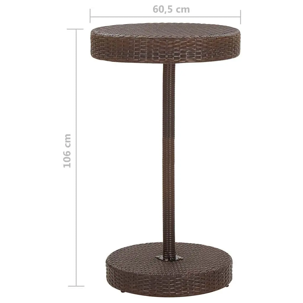 3 Piece Brown Garden Bar Set with Cushions