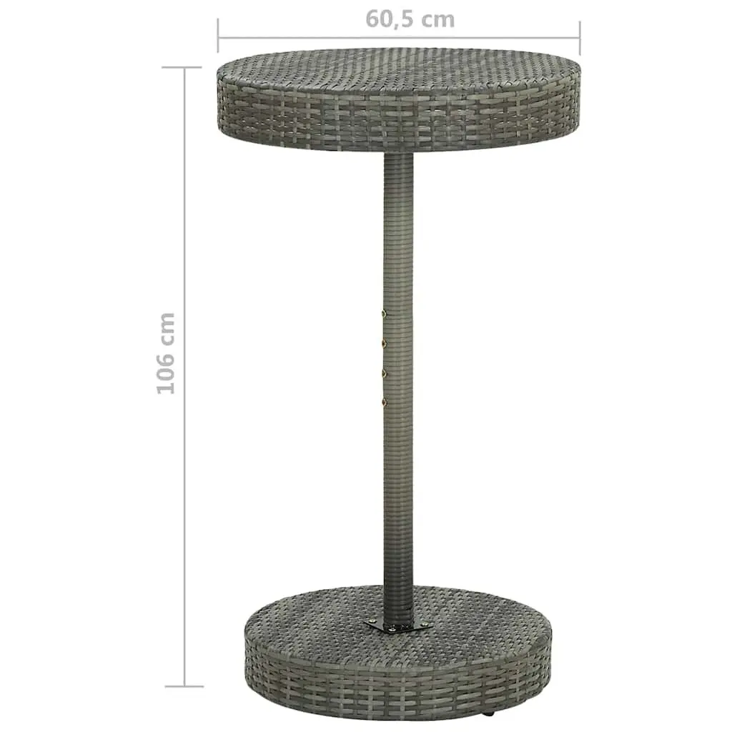 3 Piece Garden Bar Set with Cushions in Grey