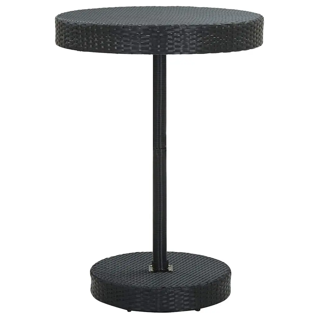5 Piece Garden Bar Set PE Rattan Black Outdoor Cushions Table Stools