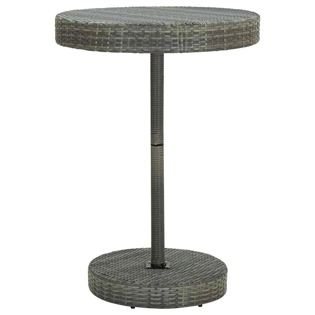 Garden Bar Set Poly Rattan 5 Piece Outdoor Table Stools Grey