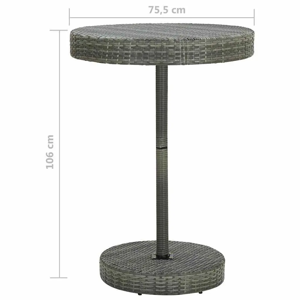 Garden Bar Set Poly Rattan 5 Piece Outdoor Table Stools Grey