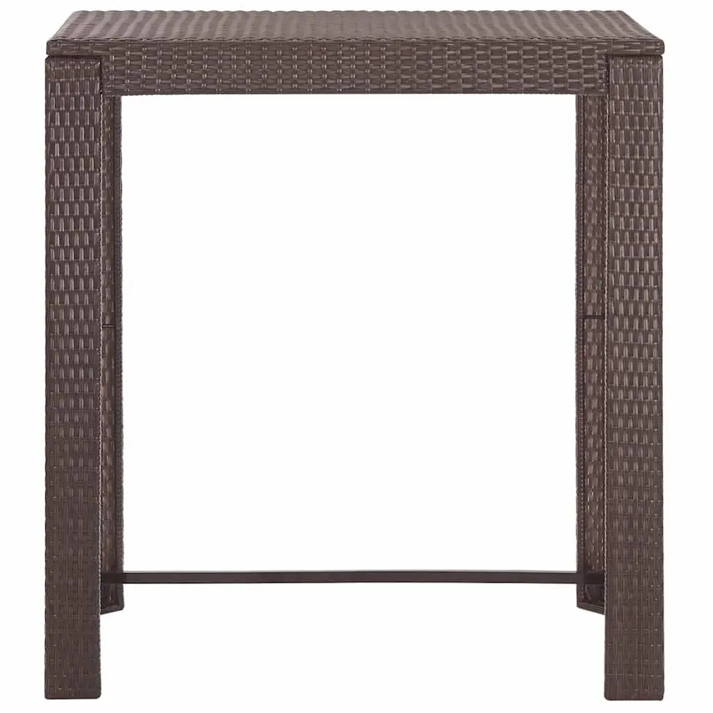 5 Piece Brown Poly Rattan Garden Bar Set