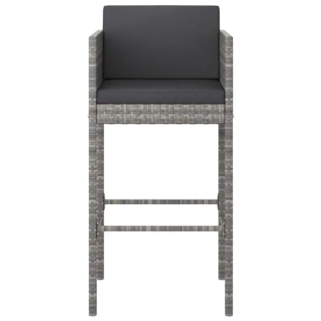 5 Piece Garden Bar Set PE Rattan Powder-coated Steel Grey
