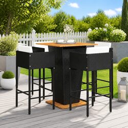 Durable 5 Piece Garden Bar Set with Cushions and Table