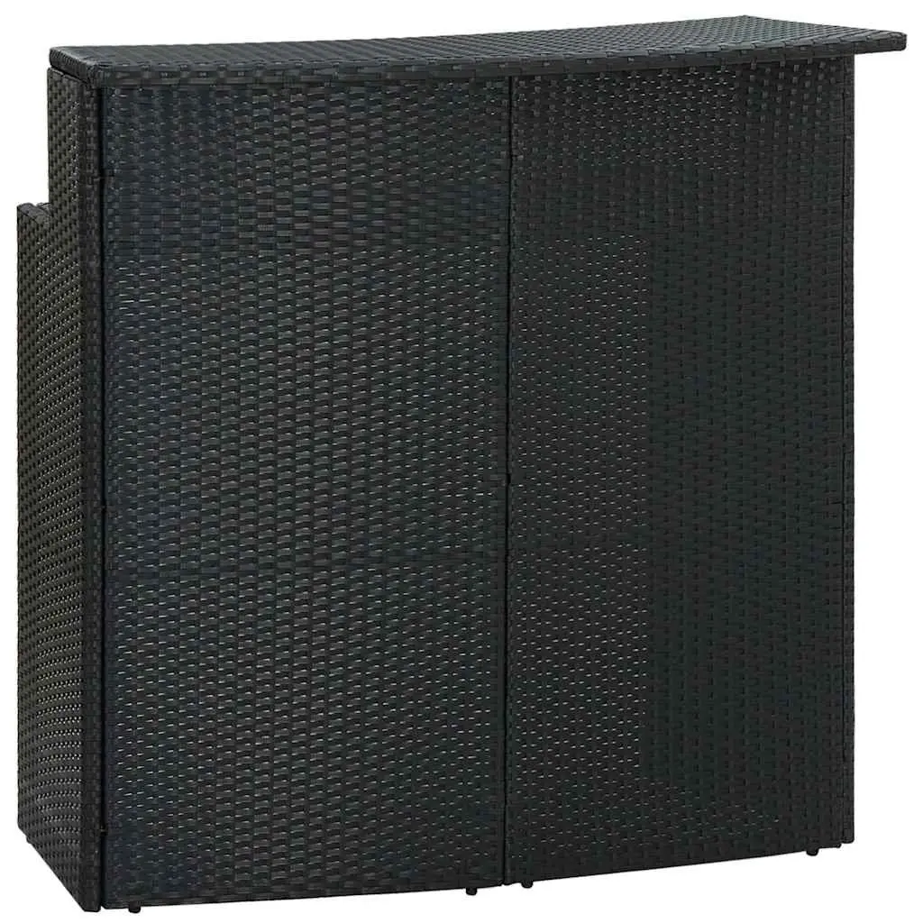 3 Piece Garden Bar Set PE Rattan Powder Coated Steel Black