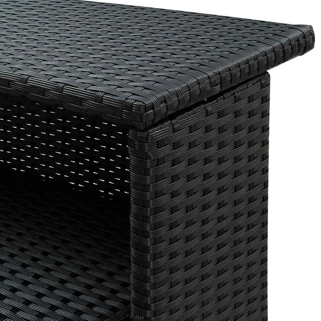 3 Piece Garden Bar Set PE Rattan Powder Coated Steel Black
