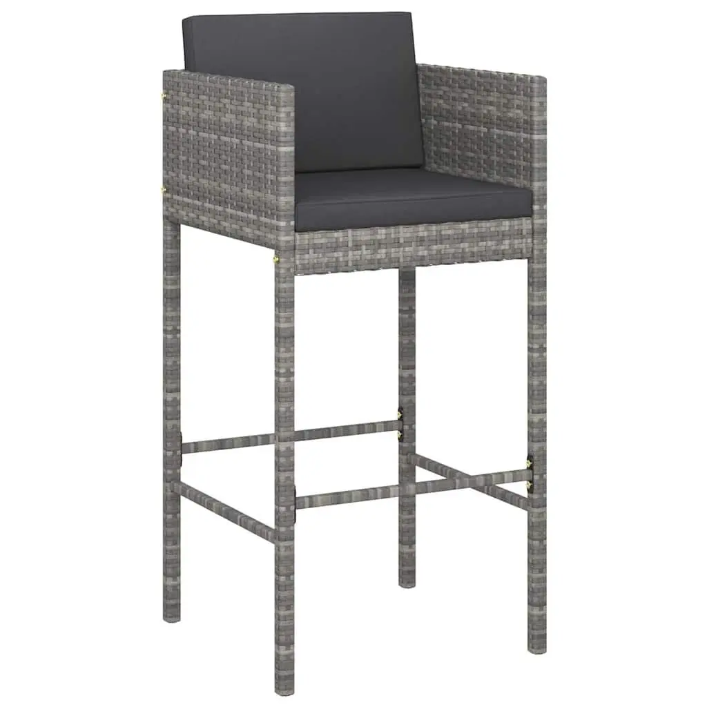 3 Piece Garden Bar Set with Cushioned Stools