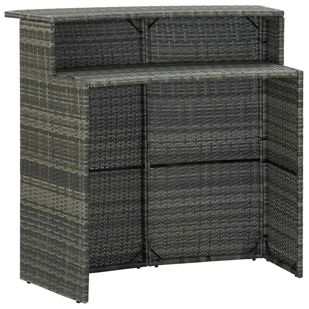 3 Piece Garden Bar Set with Cushioned Stools