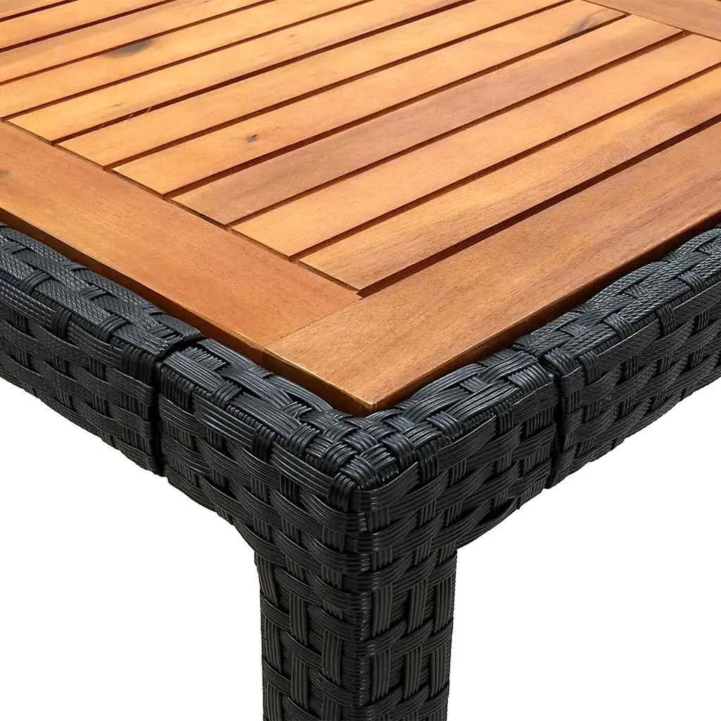 Outdoor Dining Set Poly Rattan Steel Frame 5 Piece Black