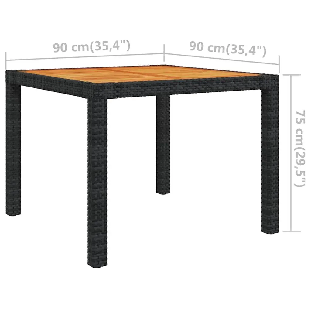 Outdoor Dining Set Poly Rattan Steel Frame 5 Piece Black
