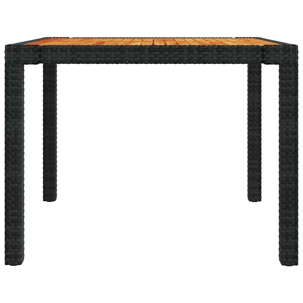 Outdoor Dining Set Poly Rattan Steel Frame 5 Piece Black
