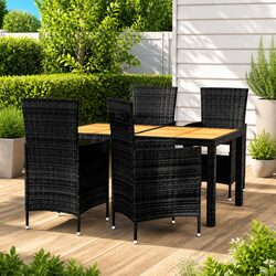 5 Piece Outdoor Dining Set with Cushioned Chairs