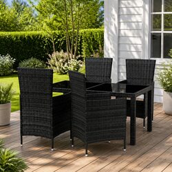 Durable 5-Piece Outdoor Dining Set with Cushions