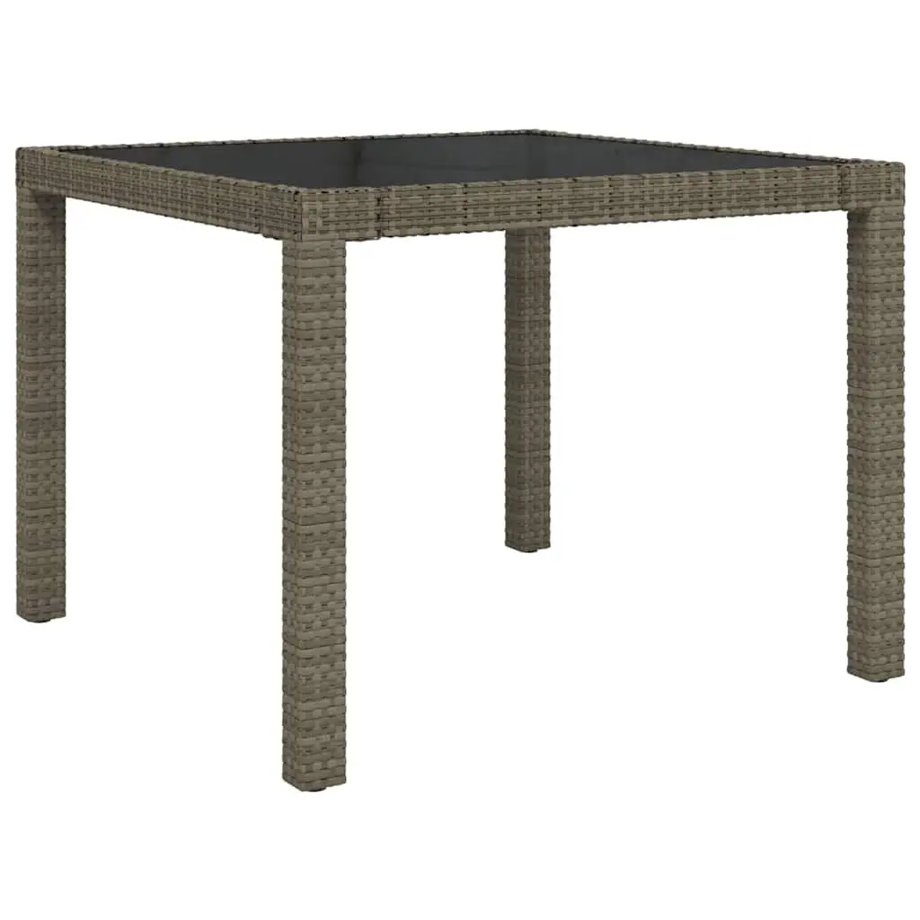 Outdoor Dining Set PE Rattan Steel 3 Piece Grey Garden Furniture with Cushions