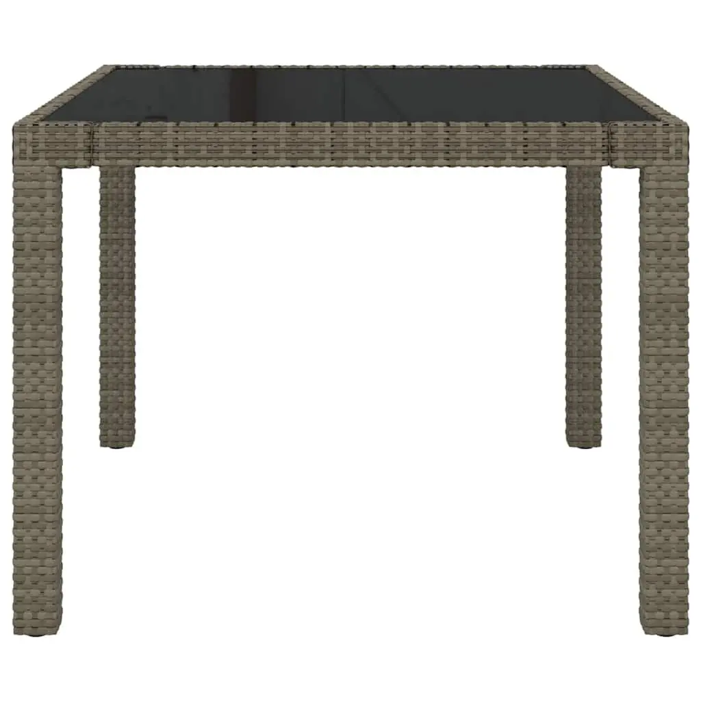 Outdoor Dining Set PE Rattan Steel 3 Piece Grey Garden Furniture with Cushions