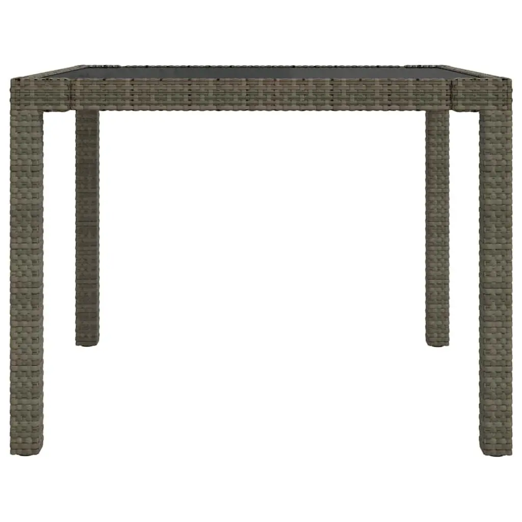 Outdoor Dining Set PE Rattan Steel 3 Piece Grey Garden Furniture with Cushions