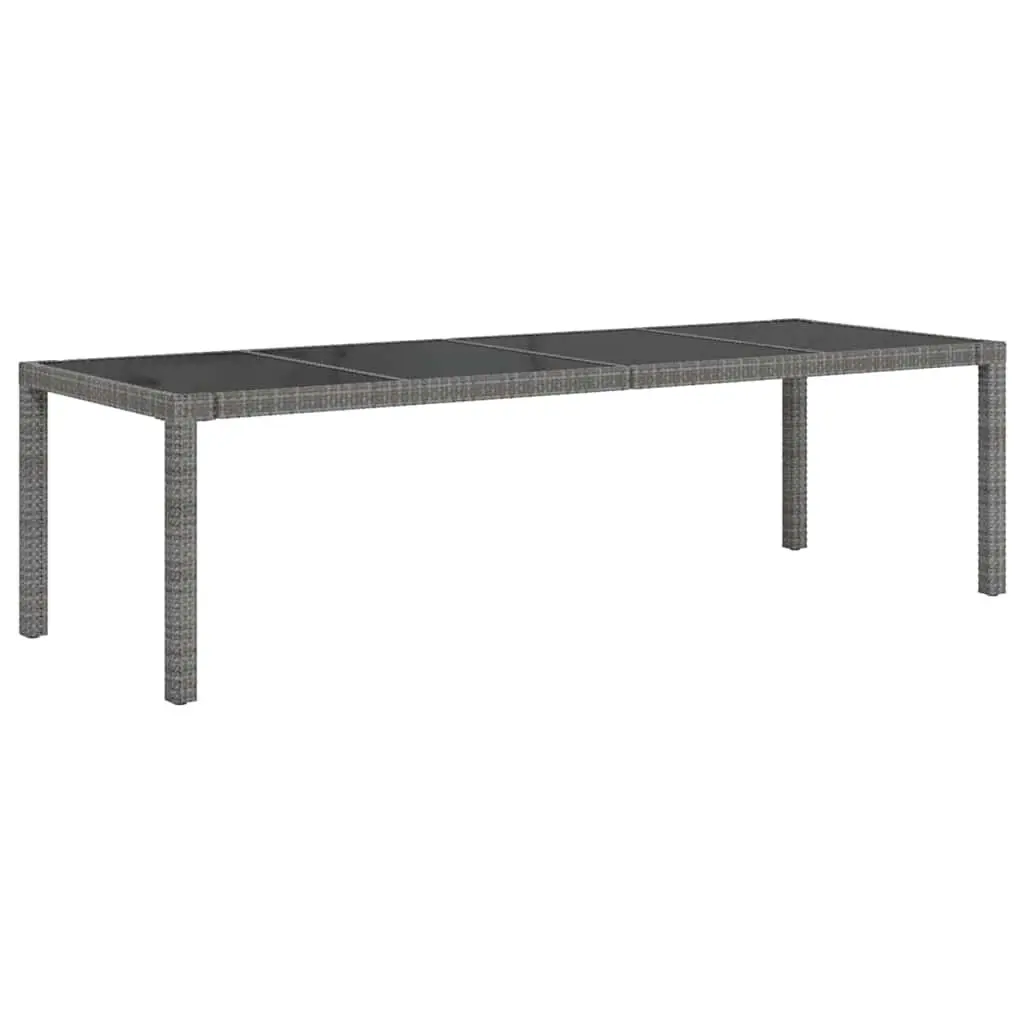 Outdoor Dining Set PE Rattan 9 Piece Grey Steel Frame
