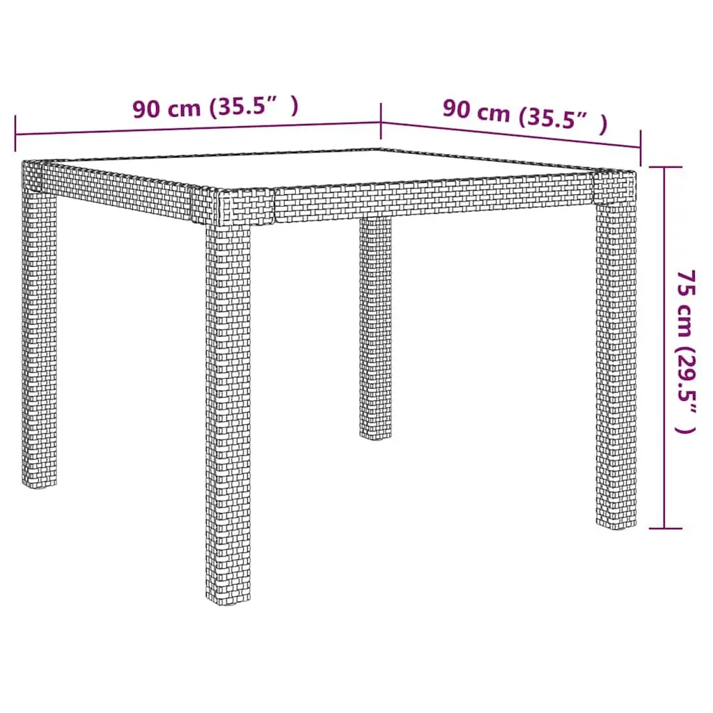 Outdoor Dining Set Poly Rattan 3 Piece Black Garden Furniture with Cushions