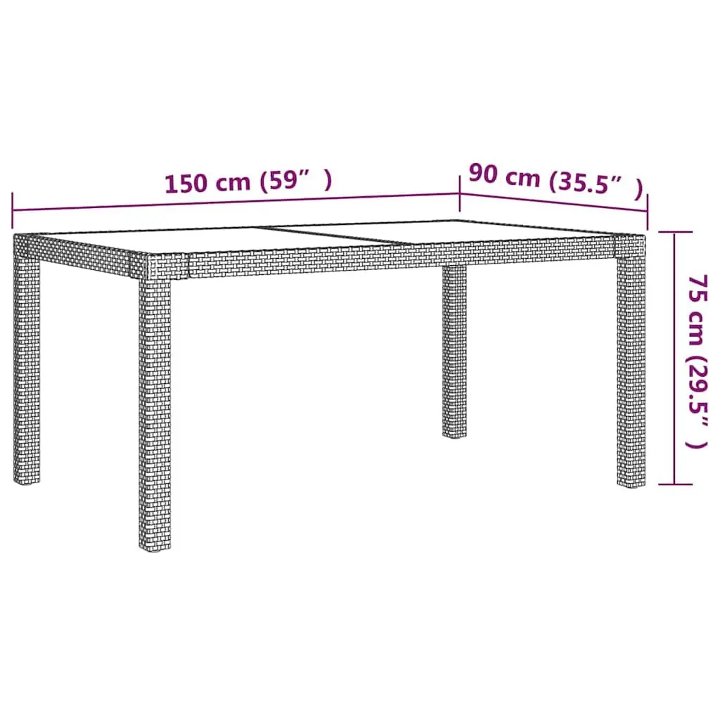 Outdoor Dining Set Poly Rattan 5 Piece Black