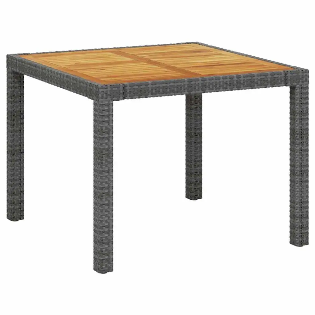 Grey Poly Rattan 3 Piece Outdoor Dining Set with Cushions