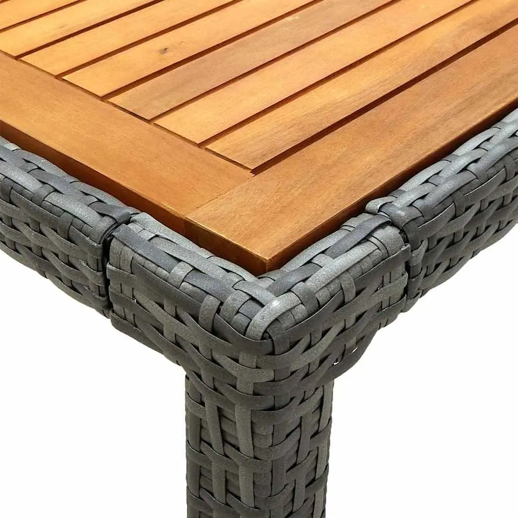 Grey Poly Rattan 3 Piece Outdoor Dining Set with Cushions