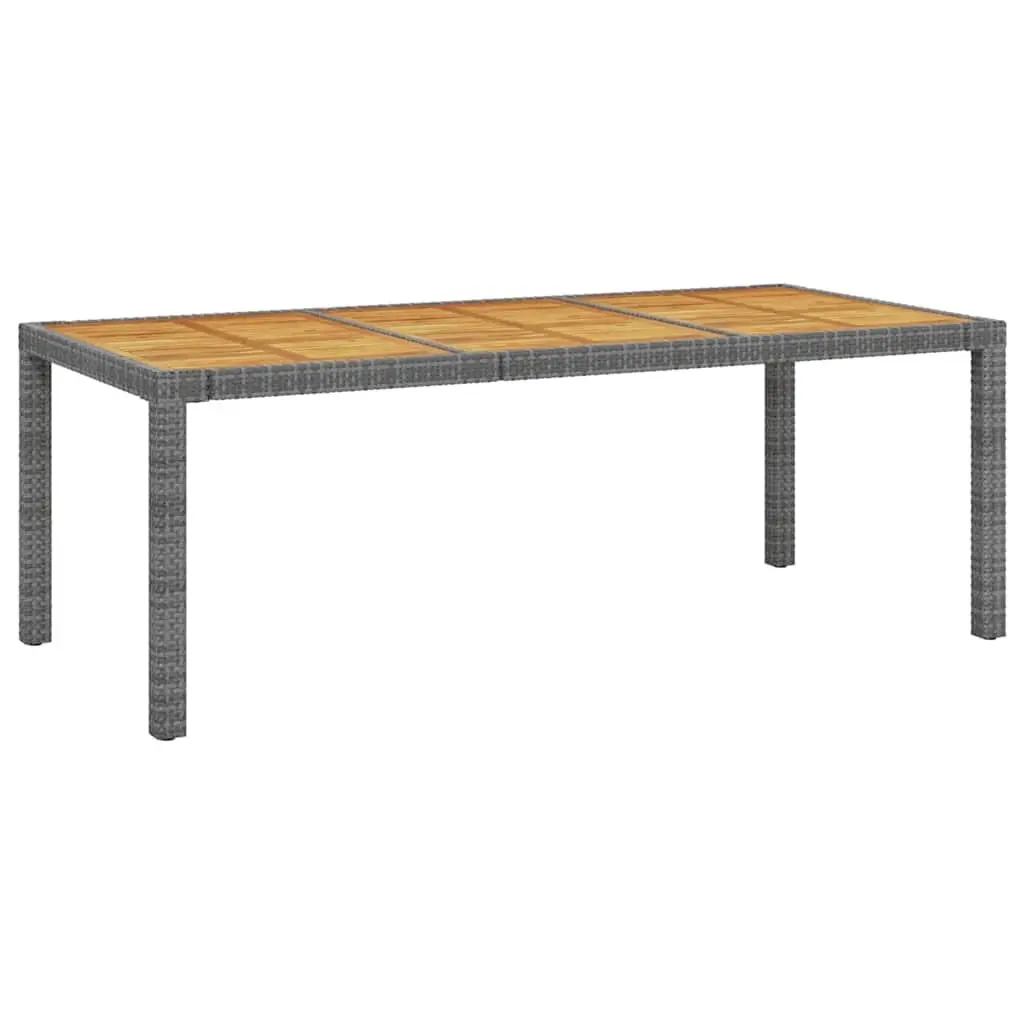 Outdoor Dining Set Grey PE Rattan 7 Piece Garden Furniture with Cushions