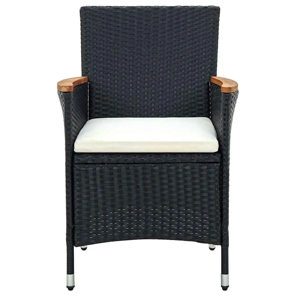 Outdoor Dining Set Poly Rattan 5 Piece Garden Furniture Black
