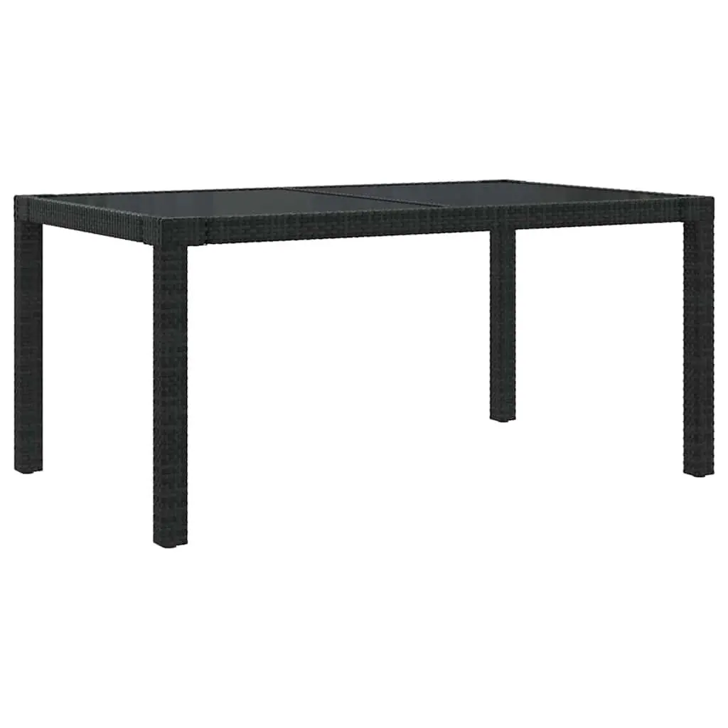 Outdoor Dining Set Poly Rattan 5 Piece Garden Furniture Black