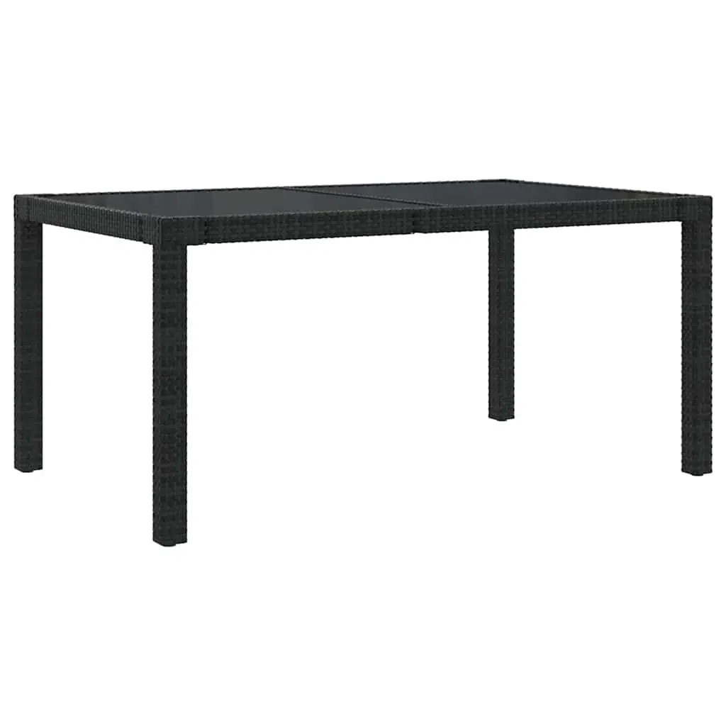 7 Piece Outdoor Dining Set Steel Powder Coated Black PE Rattan Garden Furniture Table Chairs
