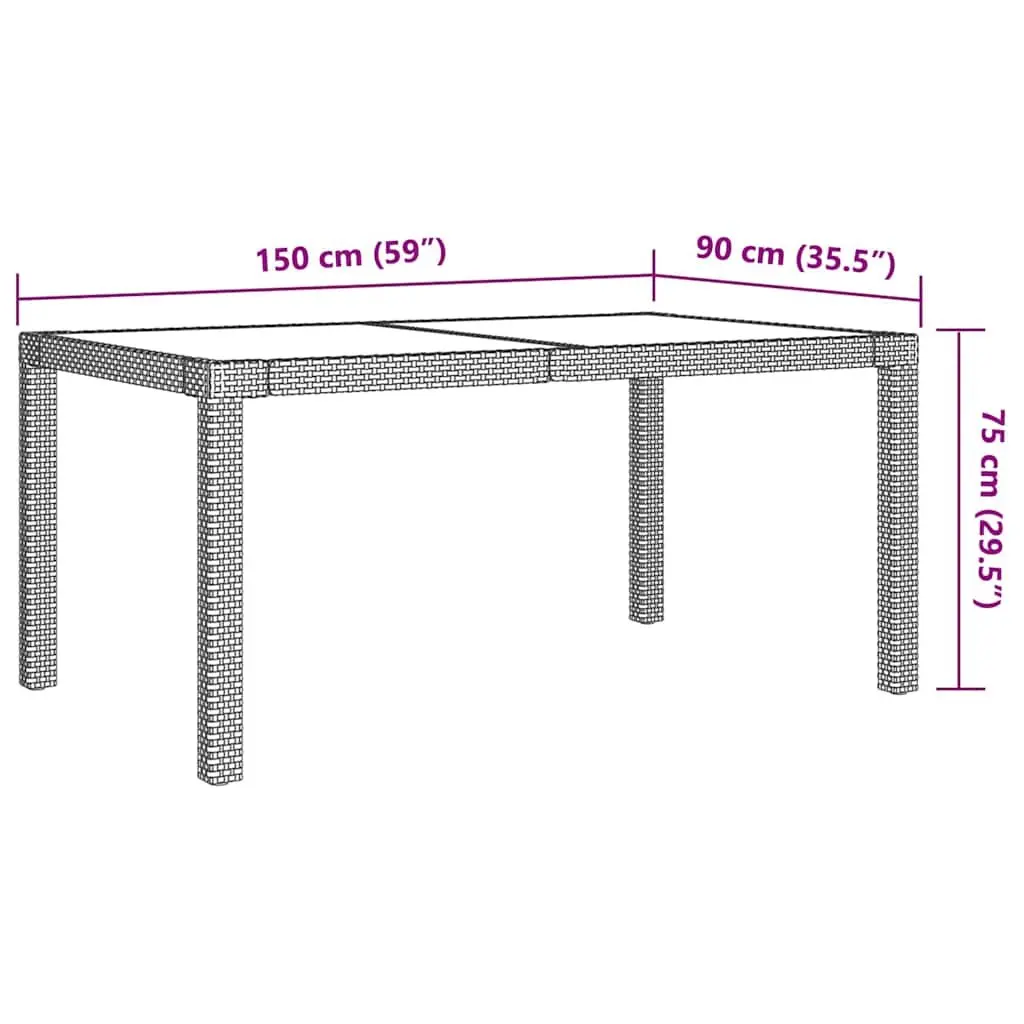 7 Piece Outdoor Dining Set Steel Powder Coated Black PE Rattan Garden Furniture Table Chairs