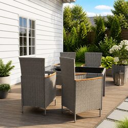 5-Piece Outdoor Dining Set with Durable Steel Frame