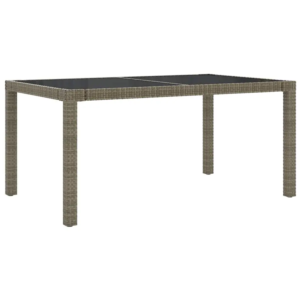 Outdoor Dining Set PE Rattan 5 Piece Steel Frame Grey Cushions