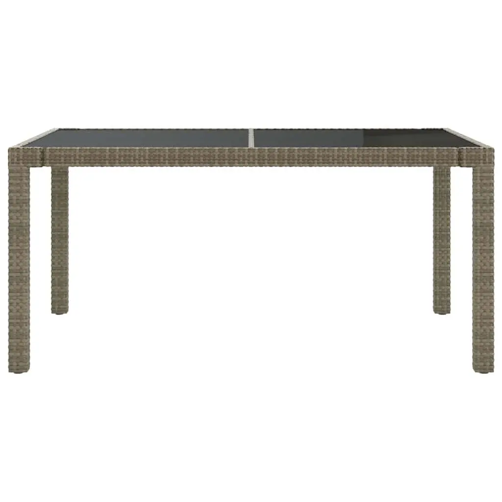 Outdoor Dining Set PE Rattan 5 Piece Steel Frame Grey Cushions