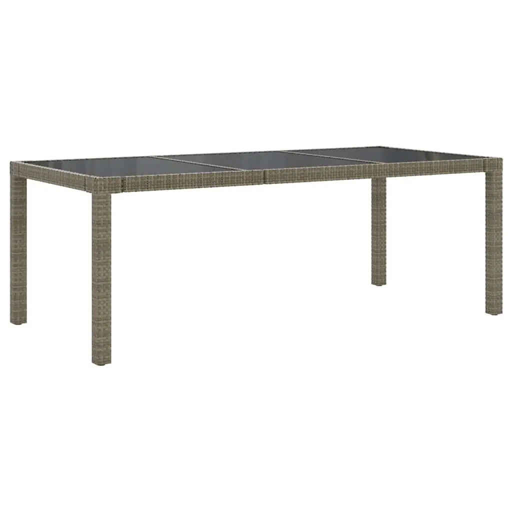 9-Piece Grey Poly Rattan Outdoor Dining Set with Cushions