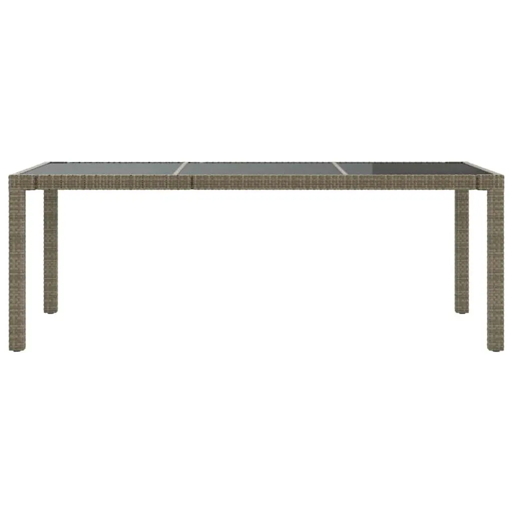 9-Piece Grey Poly Rattan Outdoor Dining Set with Cushions