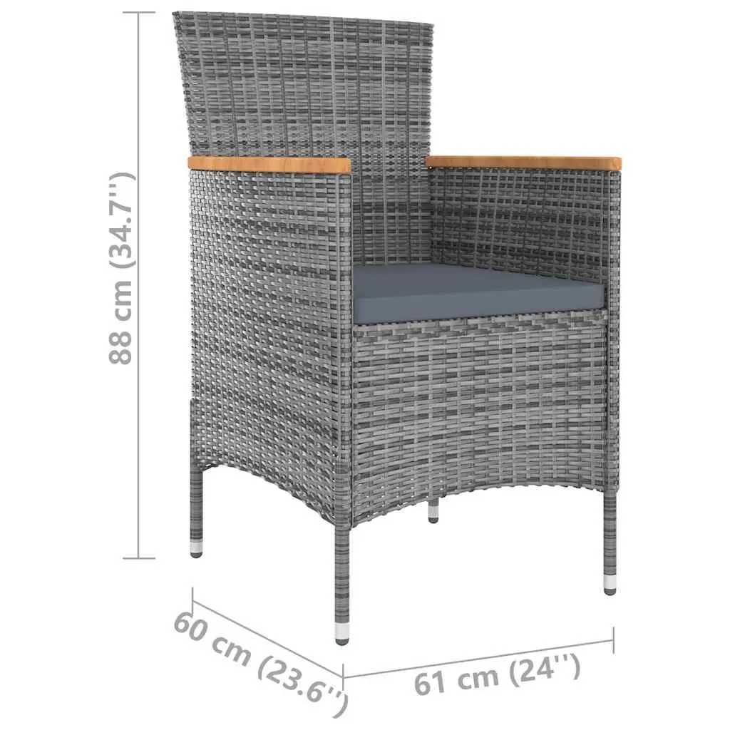 9-Piece Grey Outdoor Dining Set with Steel Frame