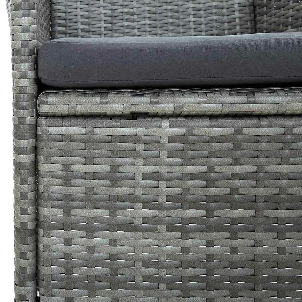 9-Piece Grey Outdoor Dining Set with Steel Frame
