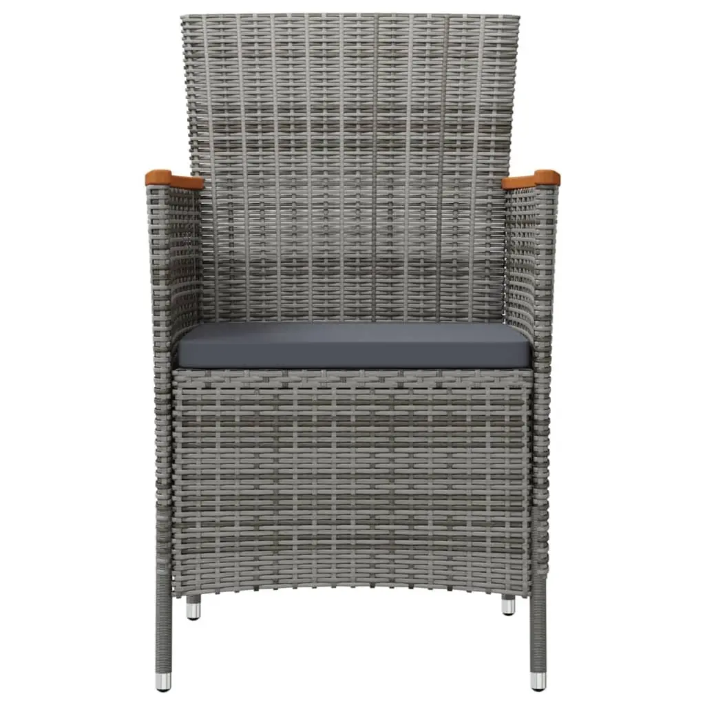 11 Piece Outdoor Dining Set with Grey Cushions