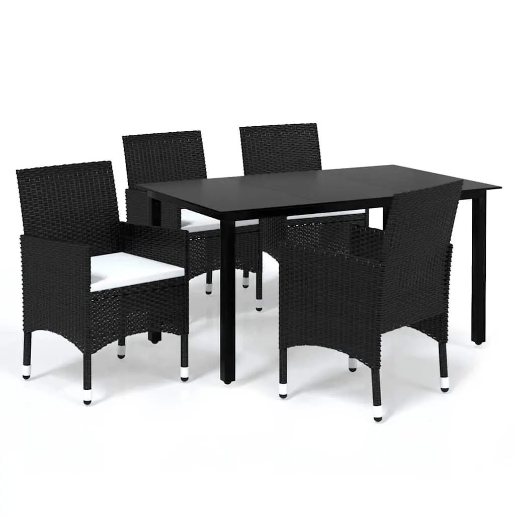 5 Piece Outdoor Dining Set with Cushioned Chairs