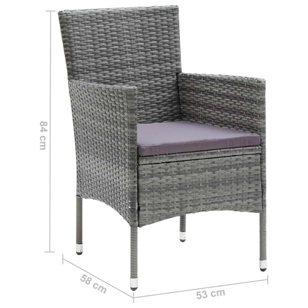 9-Piece Garden Dining Set with Grey Rattan