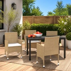 5 Piece Outdoor Patio Dining Set with Cushions
