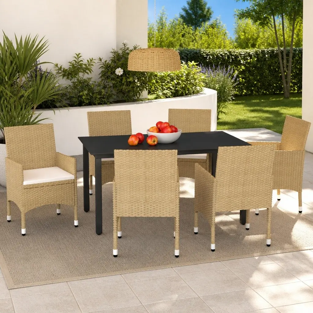 7-Piece Outdoor Garden Dining Set with Cushions