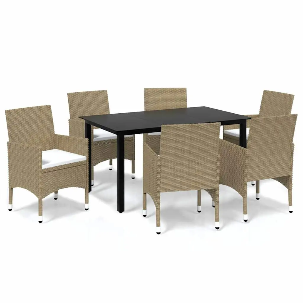7-Piece Outdoor Garden Dining Set with Cushions