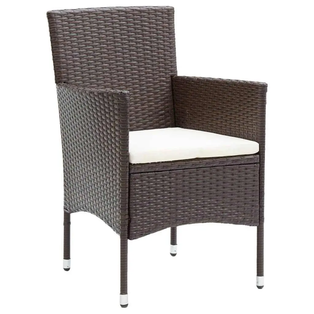 9 Piece Brown Garden Dining Set with Cushions